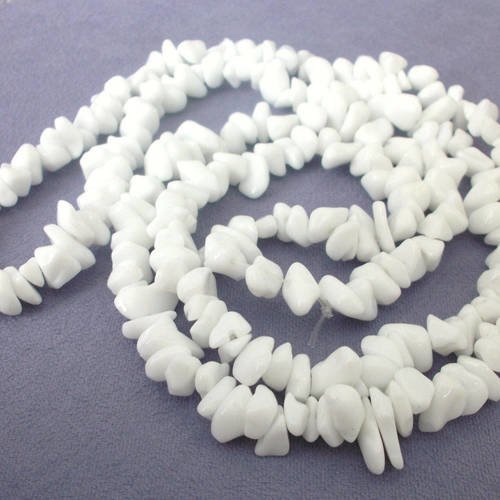Enfilade fil de 20cm de perles pépite chips d onyx blanc 5 à 10mm pierre naturelle semi précieuse a36