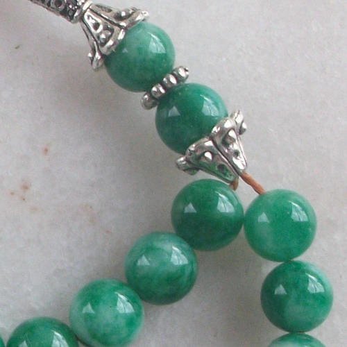 10 perle percé pierre fine jade nuage dégradé vert blanc 8mm gemme pierre naturelle semi