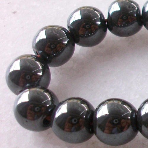 10 perle percé 8,6mm hématite pierre naturelle semi précieuse