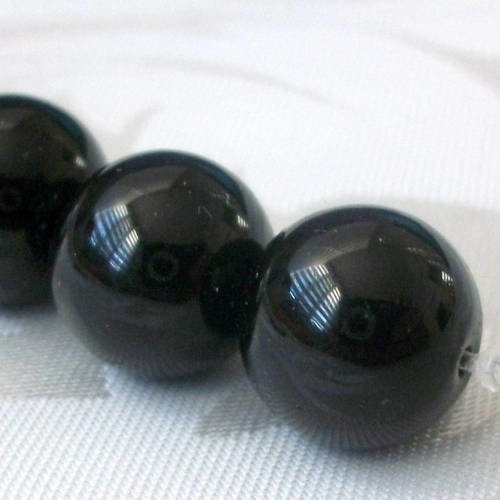 30 perles percés onyx noir 6mm pierre naturelle semi précieuse a44