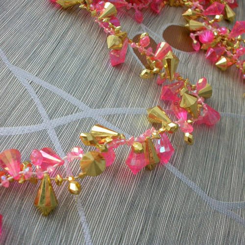 Guirlande de diamants rose et doré 2,7 mètres pour décoration noel sapin home deco