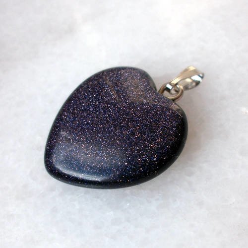 1 pendentif goldstone pierre du soleil bleu 20mm gemme pierre naturelle semi précieuse