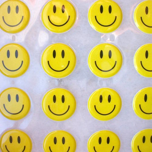 35 autocollants stickers grand smiley 28mm pour activités manuelles scrapbooking rb48