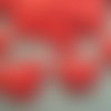 20 coeurs rouge 21mm en tissus satin bombé pour invitation carte mariage cérémonie st valentin noël scrapbooking c41