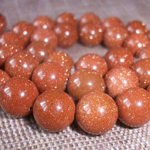 10 perle percé 10mm marron goldstone arénarie pierre naturelle