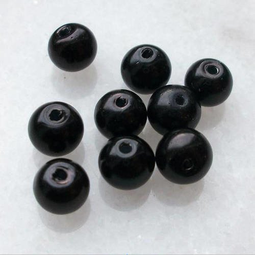 100 perles percés noire 6mm perle en verre pour shamballa collier boucles d oreilles a45
