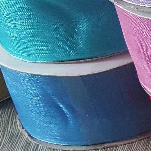 20 mètres de ruban organza ribbon turquoise fr3216 de largeur 30mm pour decoration couture mode embelissement cadeaux raf b3