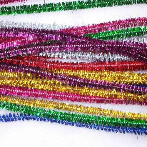 15 chenilles style guirlande longueur 50cm epaisseur 6mm pour scrapbooking  ka