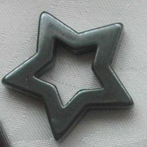 1 pendentif pierre fine hématite étoile 24mm gemme pierre naturelle semi précieuse