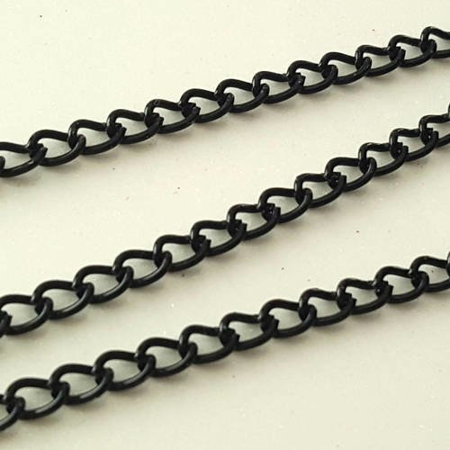 Chaîne à maille longeur 70cm largeur 3mm en métal noir pour la réalisation de vos bijoux collier 