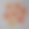 50 confettis paillettes sequins fleurs étoiles orange avec reflet effet nacré 10mm de diamètre ♥♥♥ scrapbooking couture b47