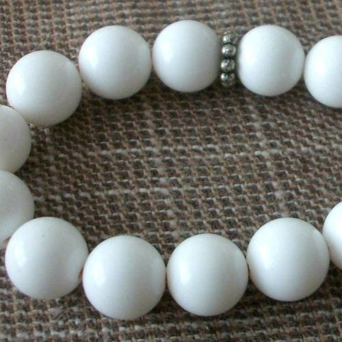 3 perles percé onyx blanc 8mm pierre fine gemme pierre naturelle semi précieuse 