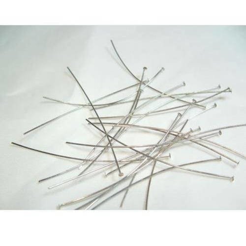 20 tiges clous tete plate 50mm x 0.7mm couleur acier
