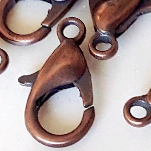 20 fermoirs mousquetons en métal cuivré apprêt fabrication de bijoux collier bracelet a18
