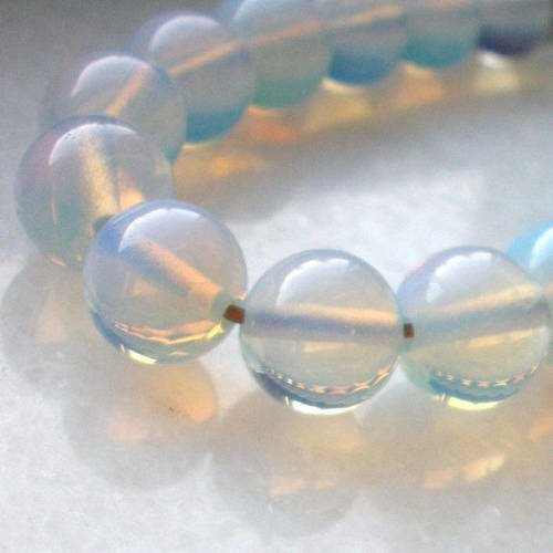 1 perle percé 12mm pierre de lune opale gemme pierre naturelle semi précieuse 