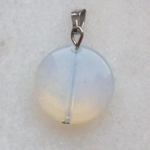1 pendentif opale pierre de lune en forme de pièce 20mm gemme pierre naturelle semi précieuse 