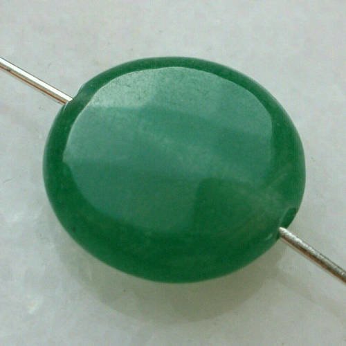 1 pendentif perle plate jade à facette pièce facetté 15mm percé pierre fine gemme pierre naturelle semi a37