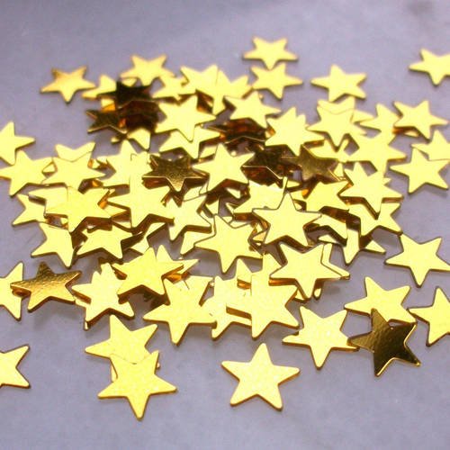 Lot de 100 paillettes sequins étoiles doré 6mm ♥♥♥ scrapbooking décoration embellissement b47