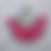 1 pendentif chat cancer avec étoile rose foncé 24x30mm signe du zodiaque email en métal argenté émaillé 
