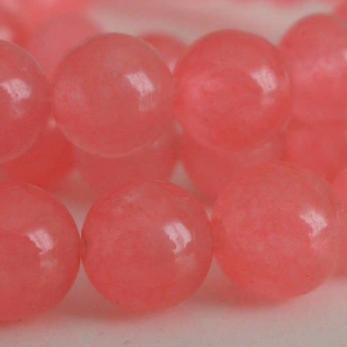 6 perles percé jade rose 6mm gemme pierre naturelle semi précieuse 