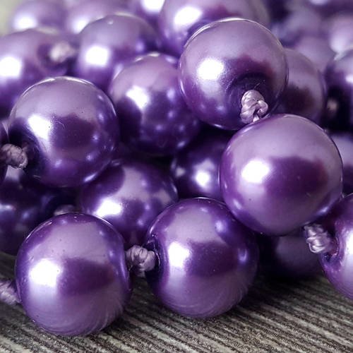 10 perles ronde 8mm percés violet foncé perle en verre pour shamballa collier boucles d oreilles 