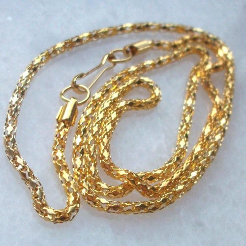 1 collier chaîne serpent 42cm en métal doré pour pendentif bijoux a15