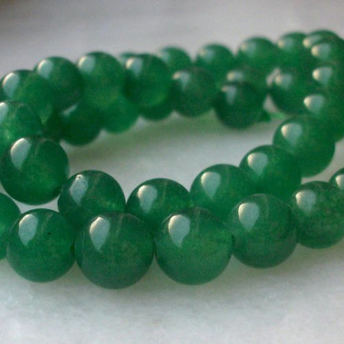 10 perles percé 4mm pierre fine jade vert foncé gemme pierre naturelle semi précieuse a45