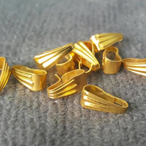10 attache pendentif bélière en métal doré 8mm  a35