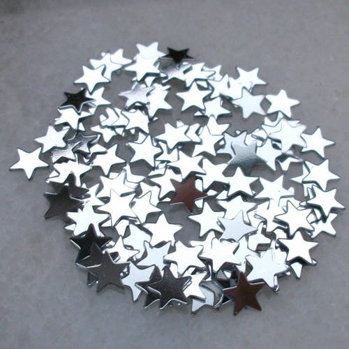 Lot de 100 paillettes sequins étoiles argenté 6mm ♥♥♥ scrapbooking décoration embellissement b47