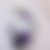 1 pendentif love chat violet tennis 23x18mm email en métal argenté émaillé 