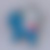 1 pendentif chat rose avec étoile capricorne bleu 28x23mm signe du zodiaque email en métal argenté émaillé 