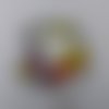 1 pendentif chat cupidon sagittaire robe coeur étoile rouge jaune 24x23mm signe du zodiaque email en métal argenté 