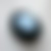 1 perle de bohème ovale plate noir 24x20mm en verre à facettes transparente a45