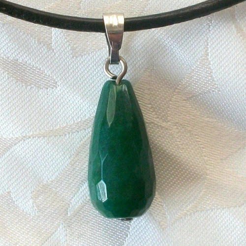 1 pendentif pierre fine jade goutte facetté facette 10x20mm gemme pierre naturelle semi précieuse