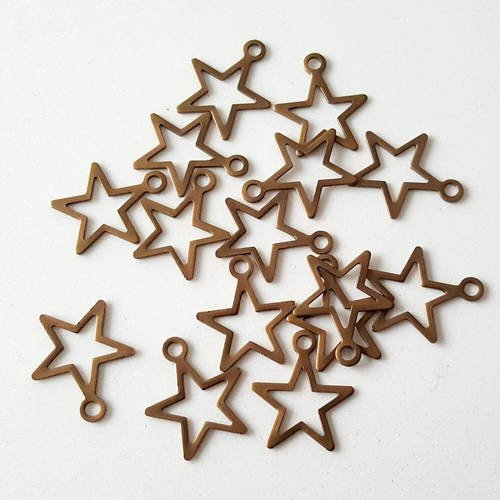 30 pendentifs étoile en métal bronzé 114mm 