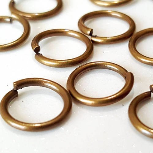 50 anneaux de jonction 10mm en métal couleur bronzé épaisseur 1,1mm a32 br6