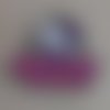 1 pendentif chat nuage violet noeud 21x28mm email en métal argenté émaillé 