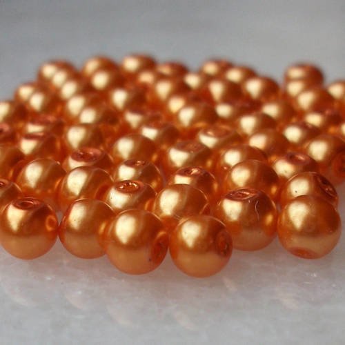 20 perles rondes percés orange doré 4mm perle en verre pour shamballa collier boucles d oreilles a45