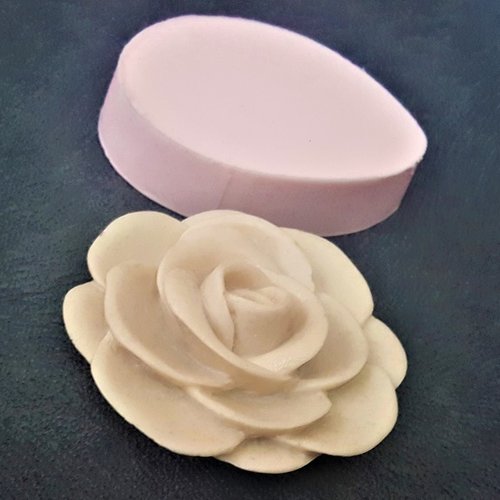 Moule silicone rose 3d fleur 7cm pour pâte polymère fimo plâtre wepam cire savon argile résine bougie polyester ciment k040 çb110