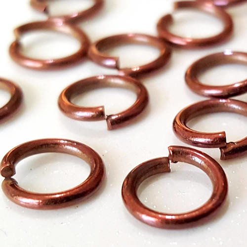 50 anneaux de jonction 9mm de diamètre en métal couleur cuivré épaisseur 1,1mm métal cuivre