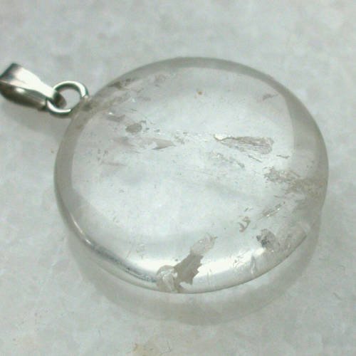 1 pendentif quartz cristal pièce 20mm pierre fine gemme pierre naturelle semi