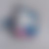 1 pendentif chat cupidon sagittaire robe coeur étoile blanc rose et bleu 24x23mm signe du zodiaque email en métal 