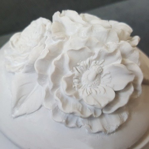 Moule Silicone Boîte à Bijoux 14cm - Décor Fleurs Roses Pour Plâtre - DIY