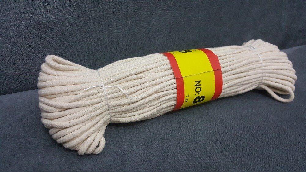 50 mètres de corde beige cordelette cordon tressé ø 5mm de diamètre coton  naturel nthétique n8 ka - Un grand marché