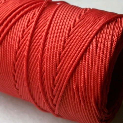 100 mètres de fil de nylon tressé rouge foncé de 1mm de diamètre pour créations shamballa b10