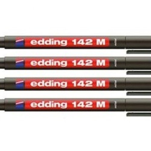 4 stylos marqueur edding 142m pointe 1mm feutre indélébile multicolore à encre permanente pour rétroprojection cd dvd verre plastique