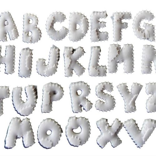 Moule silicone 26 lettres 1,9cm alphabet forme ravaudé pour pâte polymère fimo plâtre savon cire argile résine polyester k730 hr120