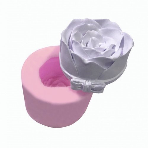 Moule silicone fleur 6cm rose 3d ruban noeud pour pâte polymère fimo plâtre savon bougie résine argile polyester cire ciment k596 12k110