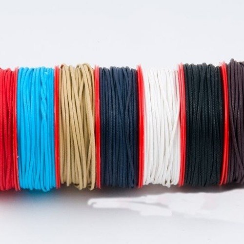 175 mètres de fil coton ciré 100% naturelle tressé multicolore de 1,8mm de diamètre pour créations bracelet shamballa collier ka