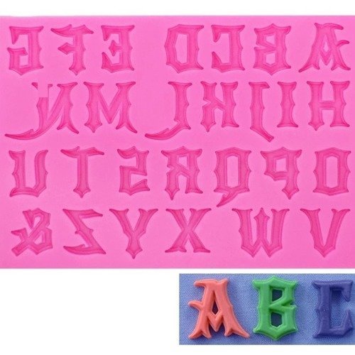 Moule silicone alphabet zelda lettre 27 pièces pour pour pâte polymère fimo plâtre porcelaine cire savon argile résine k432